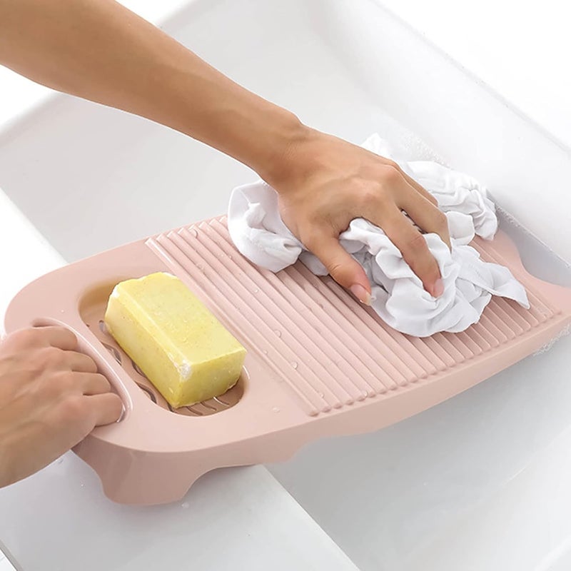 Cansybil Non-Slip Laundry Washing Board, Household Washboard, Hand Wash Board, Manual Wash Clothes Laundry Pad Scrubbing Board for Household(15.7x8.07x1.06inches) (B-Light Pink) - Image 5
